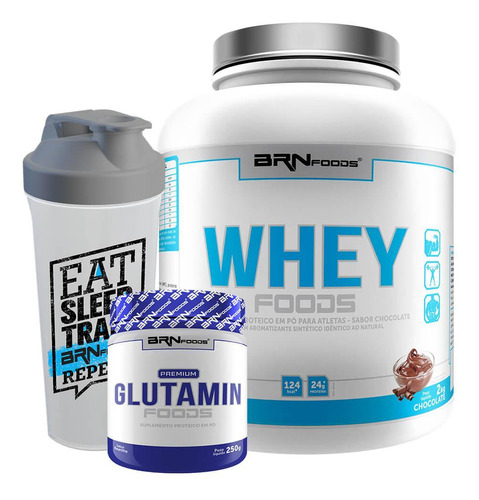 Kit Whey Protein Foods + Premium Glutamin + Coqueteleira