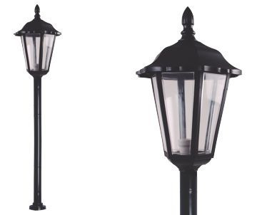 Farol 6 Caras De Jardin C/poste Plastico