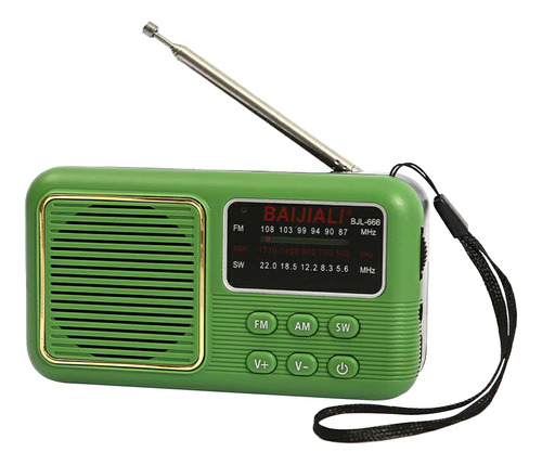 Mini Radio Portátil Con Batería De Banda De Onda Completa, 5