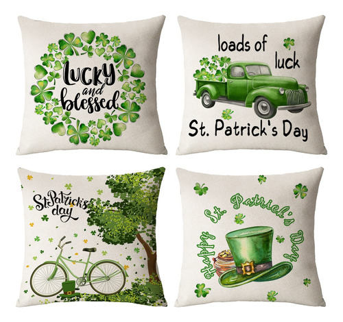 Juego De 4 Fundas De Almohada Del Dia De San Patricio De 22 