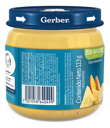 Compota Colado Frutas Mixtas Gerber Sin Azúcar 113gr 2 Unds