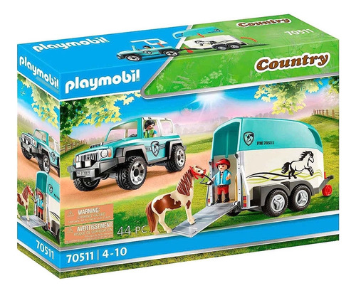 Playmobil Country 70511 Coche Con Remolque Para Poni