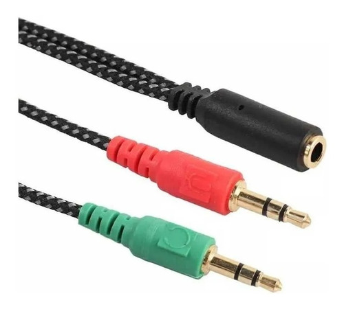  Cable 1x2 Audio Y Microfono (1 Hembra 2 Macho )