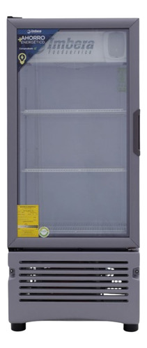 Refrigerador 9 Vertical, Puerta De Vidrio Marca Imbera Color Gris Oscuro