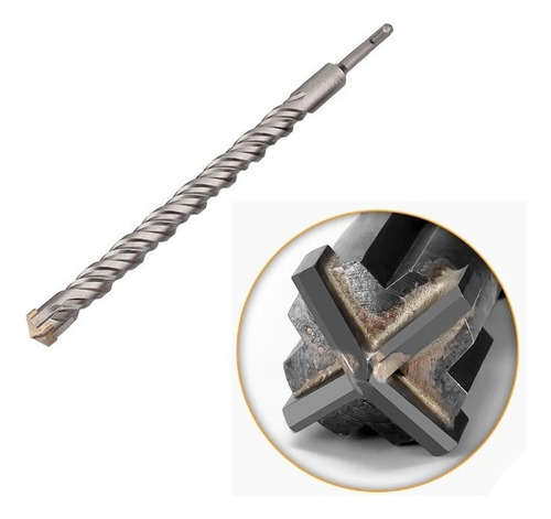 Kit Brocas Sds Plus Videa Cruzada 6mm 8mm 10mm (09 Peças)