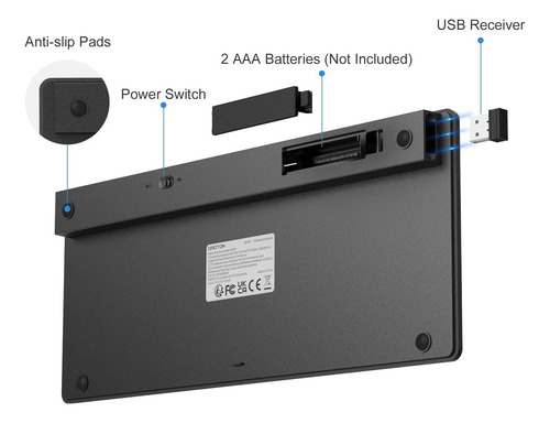 Omoton Teclado Inalámbrico Bluetooth P/ Tablet Pc Notebook