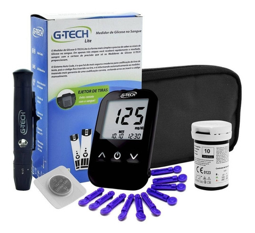 Kit Medidor De Glicose G Tech Free Lite