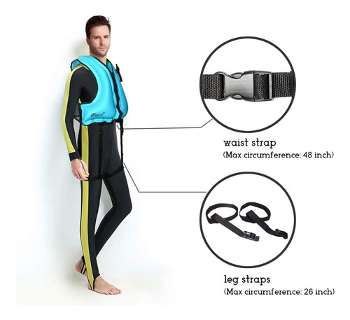 Flotador Chaleco Portátil Inflable Con Tu Mismo Aire Sopla