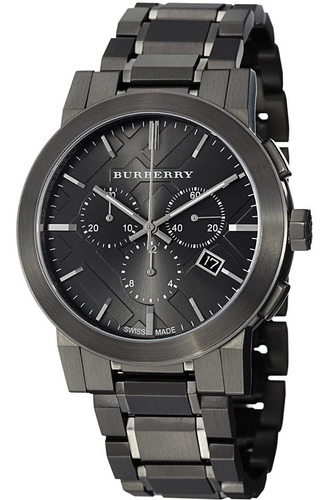 Reloj Hombre Burberry Bu9354 Cuarzo Pulso Gris En Acero