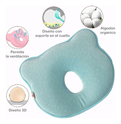 Almohada Para Bebé Prevención Cabeza Plana Recién Nacido
