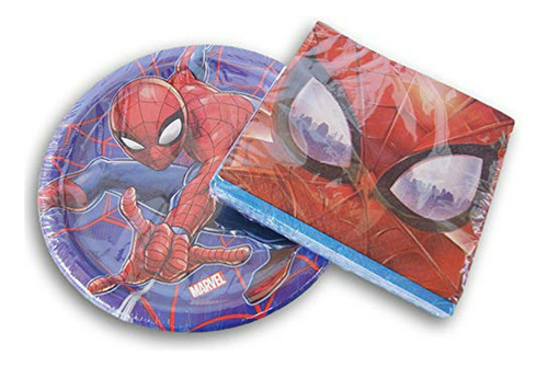 Paquete De Fiesta De Superhéroe Araña Marvel - Platos Y Serv