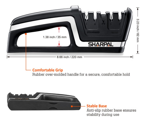 Sharpal 104n Afilador Cuchillos Tijeras Cocina 5 En 1 Mmg
