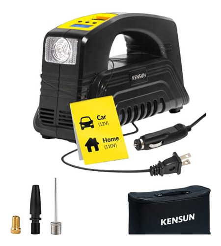 Inflador De Neumaticos Digital Kensun Ac / Dc Para Automovil