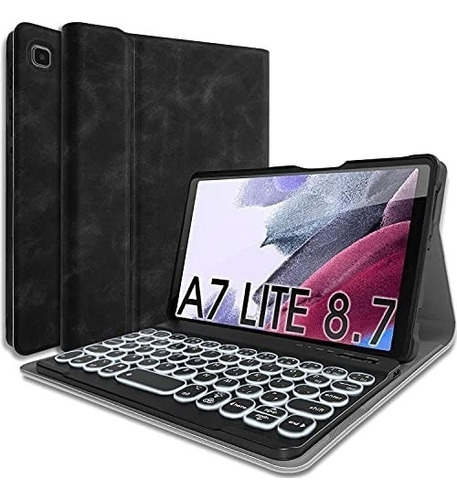 Funda Teclado Wineecy Galaxy Tab A7 Lite 8.7 Cuero/negro Color Negro
