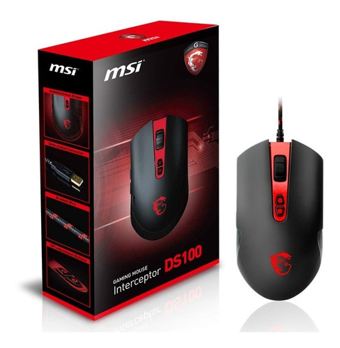 Mouse Gamer Msi Interceptor Ds100 3500dpi 7 Botones