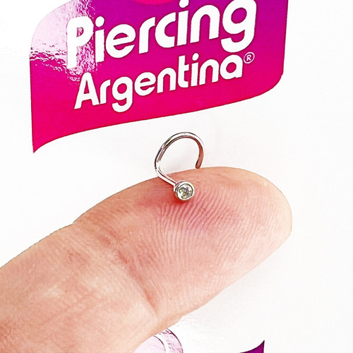 Imagen 2 de 2 de Piercing Nariz Plata 925 Cristal Sw 2mm Piercing Argentina ®