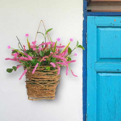 Cesta De Flores De Primavera Puerta Delantera Cesta De