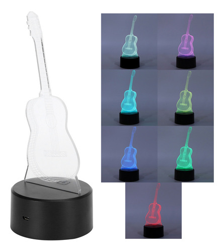 Lámpara Con Interruptor Táctil 3d Para Guitarra, Luz Nocturn
