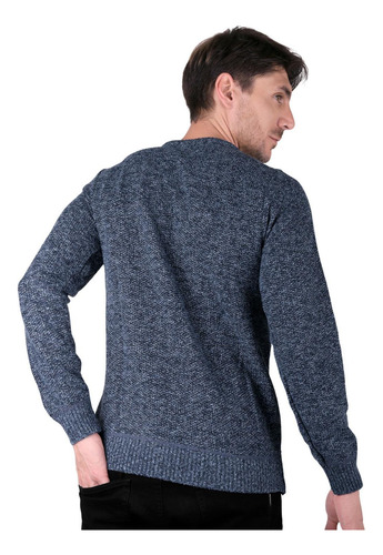 Sueter Furor Hombre Azul Jaspe Cuello Redondo Ligero Comodo