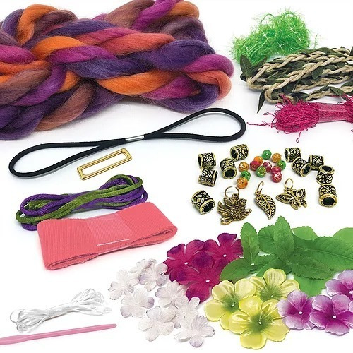 Kit Para Hacer Balaca Bufanda Pulsera Flores Bosque Natural