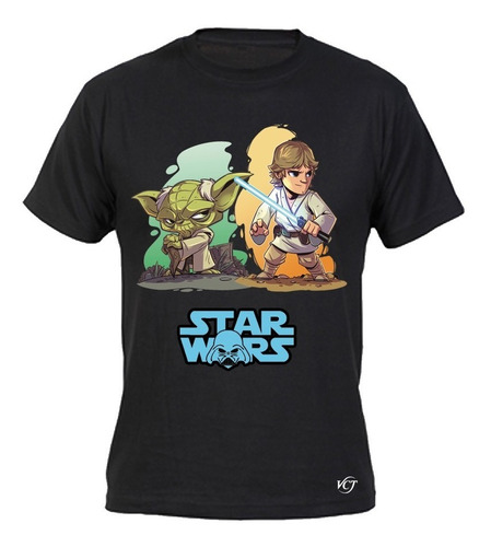 Polera Estampada Star Wars Luke & Yoda