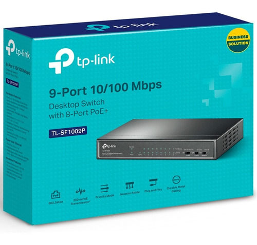 Switch 9 Puertos 10/100 (8 Puertos Poe+) Tl-sf1009p Tp Link