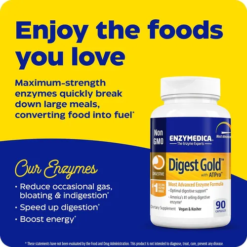 Enzimas Digestivas Digest Gold + Atpro Enzymedica 90 Cap