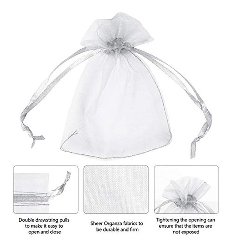 100 Bolsas Transparentes De Organza Para Regalo