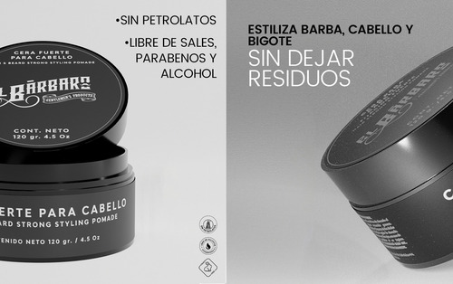 Fijador para el cabello en cera El Barbaro Cera en pack x 3 unidades
