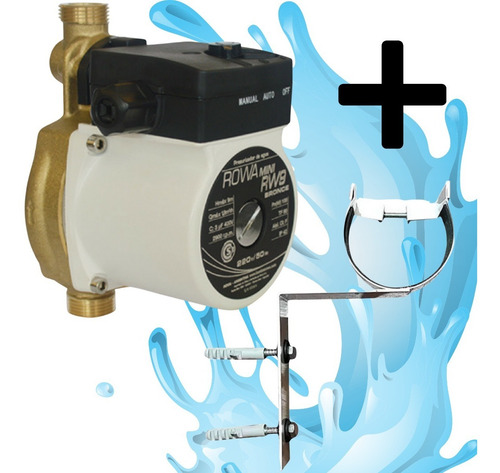 Imagen 1 de 10 de Bomba Presurizadora Rowa Mini 9 Rw9 2 Baños + Cocina + Lavadero. Frente De Bronce ¡1 Calidad! + Soporte