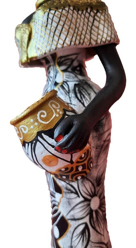 Imagem 6 de 7 de Boneca Africana Turbante E Xale Brancos Artesanato Caruaru