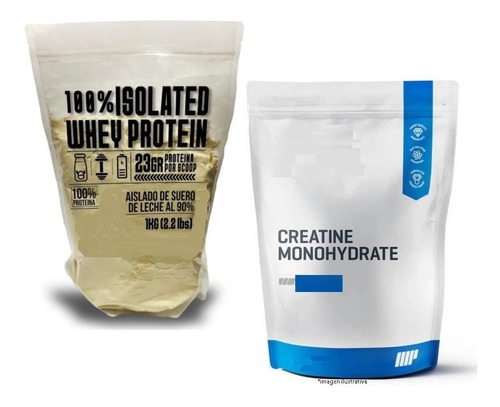 Imagen 1 de 3 de Whey Protein 90 Isolate 1kg + 500gr Creatina Atp