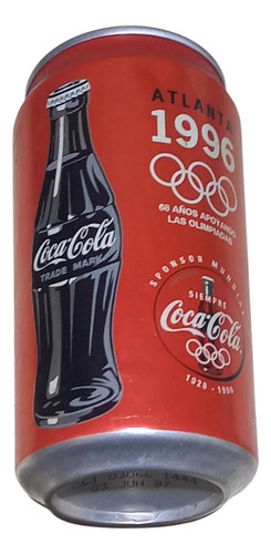 Lata Coca Cola Juegos Olimpicos 1996 Atlanta Vacia Usa Juegoa Olimpicos 1996 Atlanta (Usado)