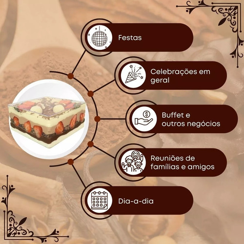 Cake Box Quadrada C/ Tampa Acrílica 2 L Doce Bolo Balas 8und