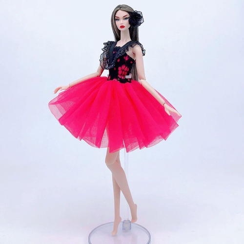 Vestido Bailarina Para Boneca Barbie + Sapatilhas Ballet 06m