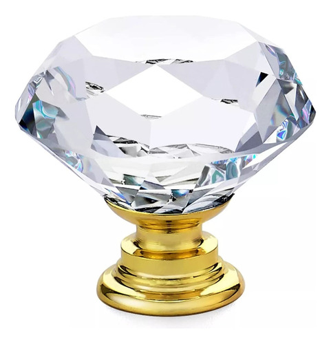 Perilla Cajón Jaladera Cristal Forma Diamante 30mm 5 Piezas
