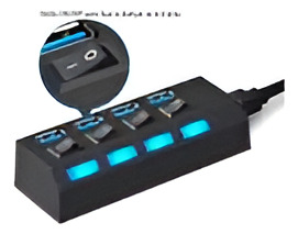 Hub Usb 2.0 Kapbom Ka-h4u 4 Portas Com Led