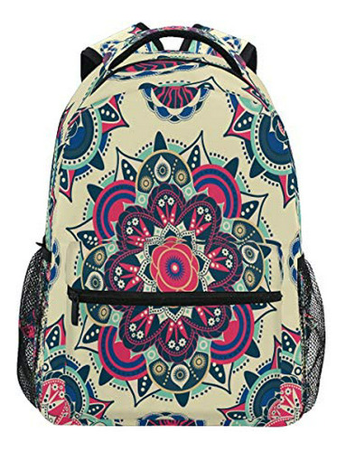 Morral Para Portátil - Haiio Mochila Retro Mandala Flor Flor