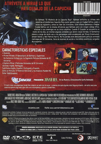 Batman El Misterio De La Capucha Roja Pelicula Dvd