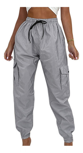 Pantalones Cargo Plegables J De Color Liso Para Mujer