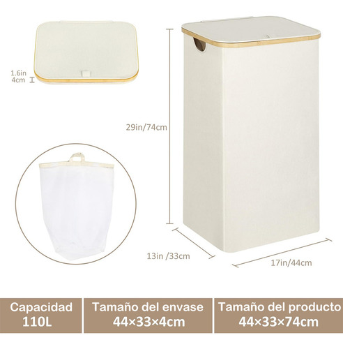 Cesto De Ropa Sucia Con Tapa - Liyuan 110l Cesto De Ropa S