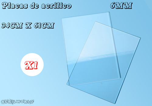 1 Placas De Acrílico Transparente 6mm 61 X 34 Cm Corte Láser