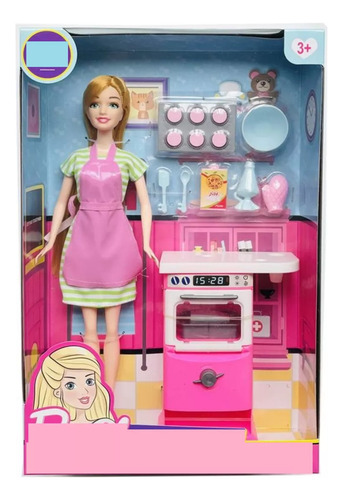 Muñeca Flaca Bertha 30 Cm Cocinera Con Accesorios En Mca