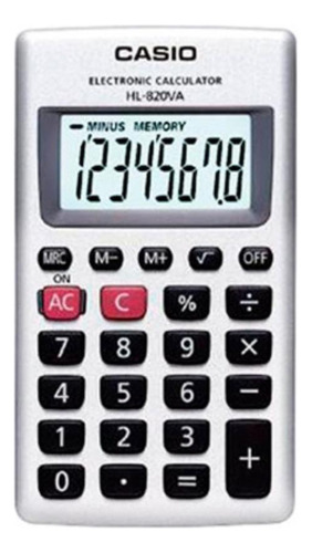 Calculadora De Bolso 8 Dígitos Casio, Prata, Hl-820va-s4-dp