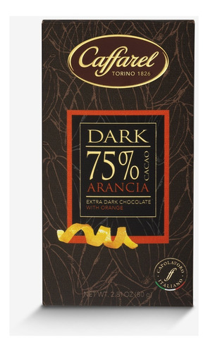 Caffarel Chocolate Italiano Premium Extra Dark 75% Naranja