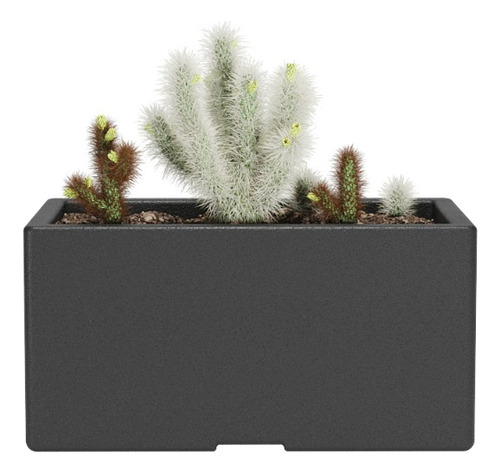 Maceta Plástica Rotomoldeada Jardinera N 40 Moderna Amalfi Color Negro