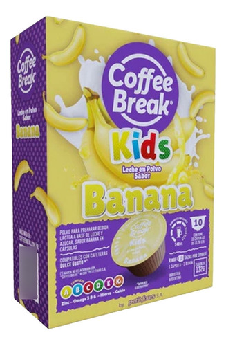 Capsulas Dolce Gusto Coffee Break Kids Banana Estuches X 10 