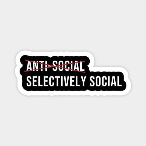 I'm Selectively Social Funny Anti-social Vinyl Sticker Decal