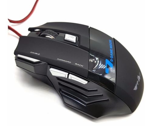 Imagem 4 de 10 de Mouse Gamer Usb Led 3200 Frames 7 Botões Alta Precisão Preto