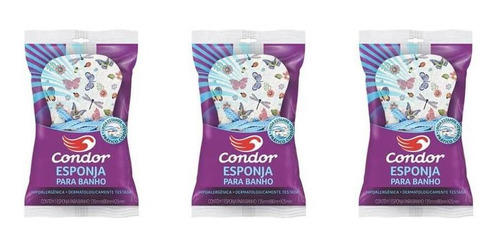 Condor Esponja P/ Banho C/ Cordão (kit C/03)